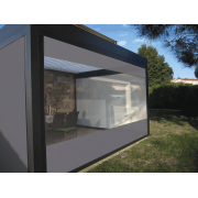 Store ZIP Electrique Coffre 120 Toile Cristal Transparent + Micro-Perforée Dickson