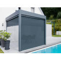 Store Screen ZIP Solaire Coffre 105 Micro-Perforé PVC Dickson Moteur Dooya Extérieur pour Pergola & Véranda Sur Mesure