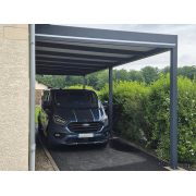 Carport 8.5m Toit Plat Panneaux Sandwich 16mm Adossé