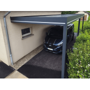 Carport Adossé 8.5m Toit Plat Panneaux Sandwich 16mm