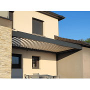 Pergola Bioclimatique Lames Perpendiculaires 5.31x2.9m Entre 3 Murs