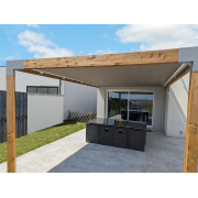 Store de Toit Motorisé 4.25x3.81 sur Pergola Bois