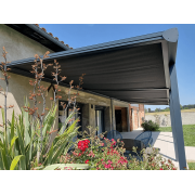 Pergola Solaire Toile Enroulable Gris Anthracite 12m en 4 Modules