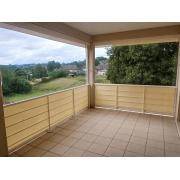 Stores ZIP avec Manivelle 2.5x3.6m Toile Cristal Transparent + Micro-Perforée M711 Champagne Dickson