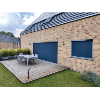 Rideau ZIP Extérieur Solaire Gris Anthracite sur Porte-Fenêtre