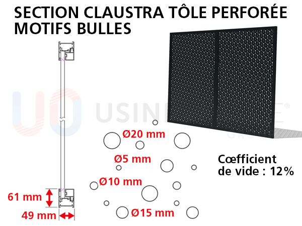 section-claustra-tôle-perforée-motif