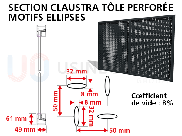 section-claustra-tôle-perforée-motif