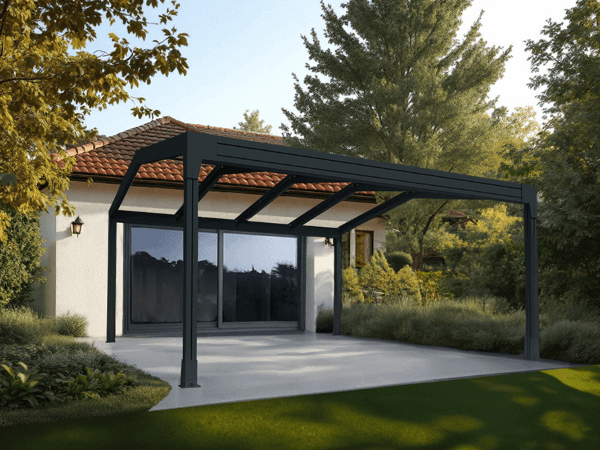 structure-sans plaque-pergola-toit-plat-
